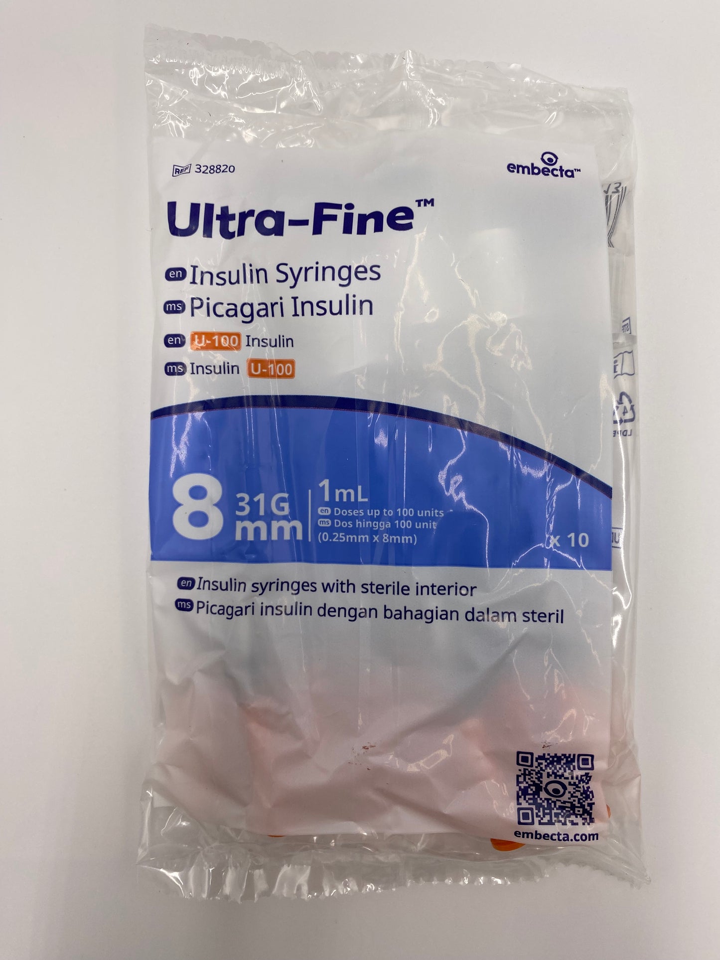 BD - Embecta Ultra-Fine Insulin Syringe 0.3ml, 0.5ml and 1ml Pack of 10