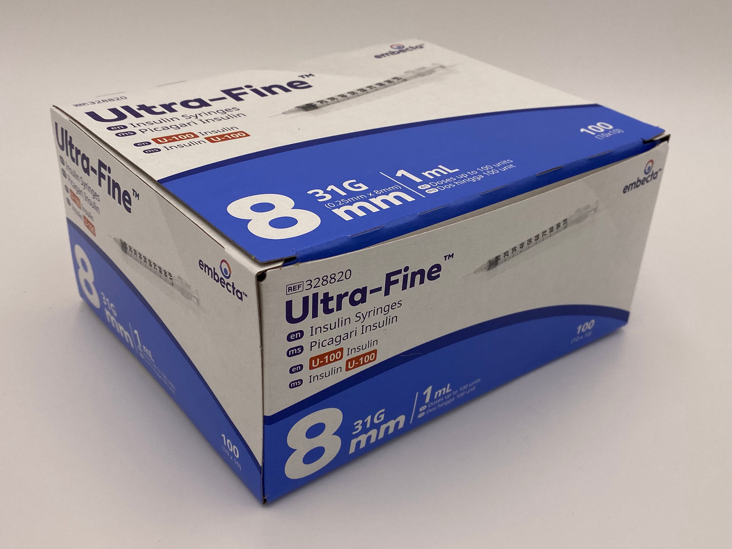 BD - Embecta Ultra-Fine Insulin Syringe 0.3ml, 0.5ml and 1ml Pack 100