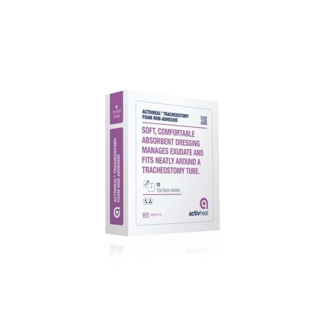 ActivHeal® Non-Adhesive Foam Tracheostomy (Size: 10 x 10cm, Pack size: 10) ADM10009118