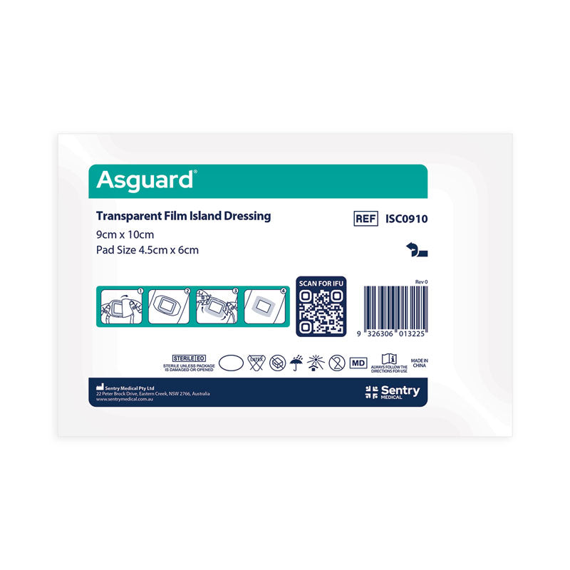 AsGuard® Clear + Film Island Dressing. All sizes