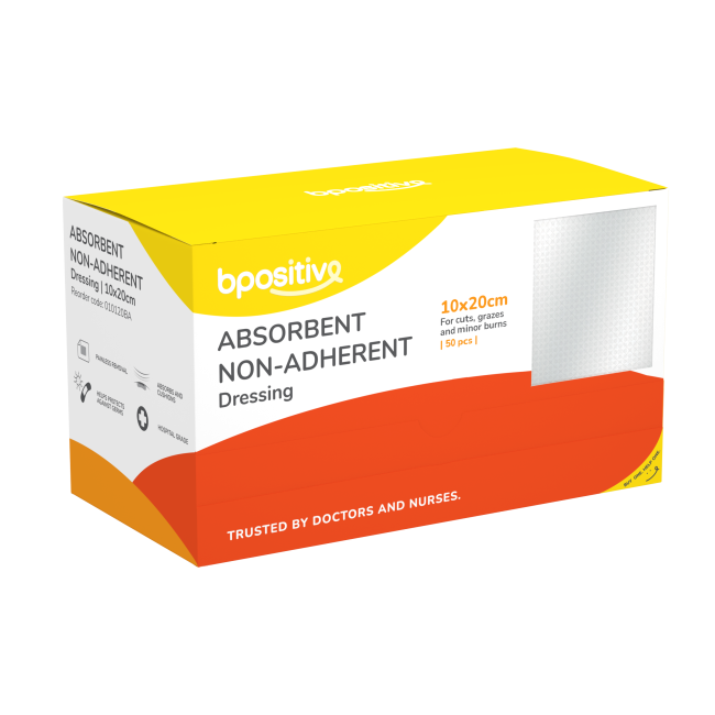 bpositive Absorbent Non-Adhesive Dressing (Size: 10cm x 20cm) BP010120BA