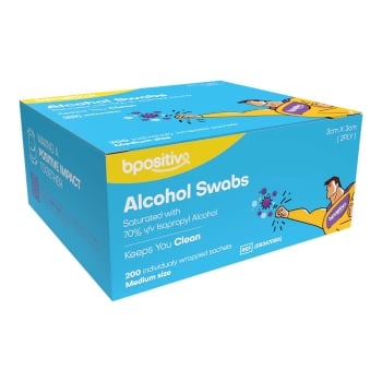 bpositive 70% Alcohol Swabs (Pack size: 200) BP083670BA