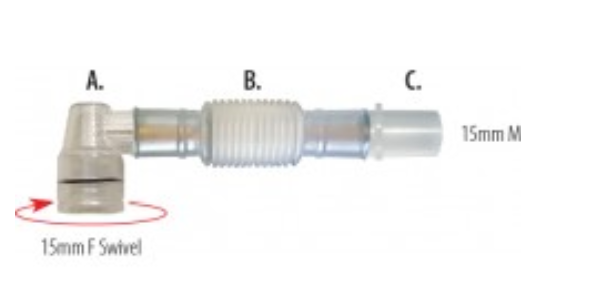 Catheter Mount, Swivel Elbow 15F & Adaptor 15M-Disposable (Each & Pack of 50)
