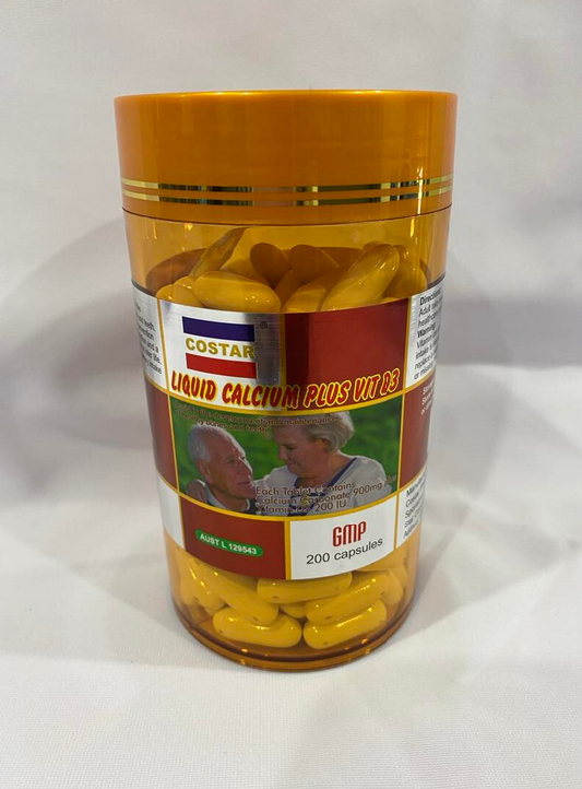 Costar Liquid Calcium 900mg (Pack of 200 Caps)