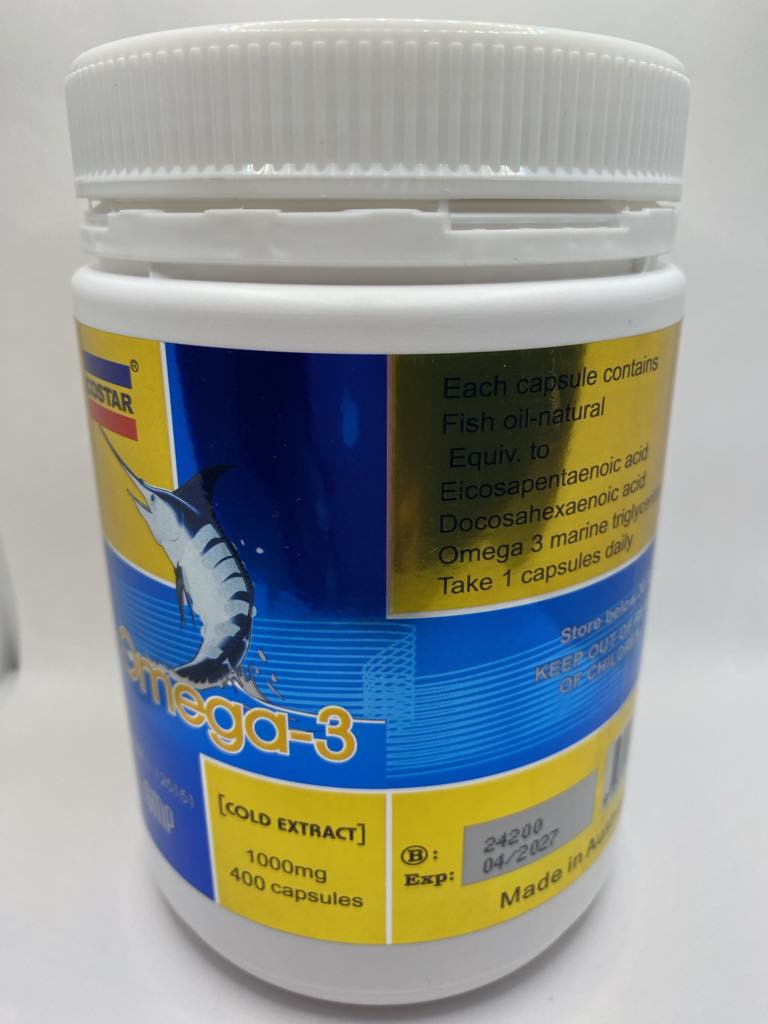 Costar Omega-3 1000mg (Pack of 100, 365 and 400 Caps)