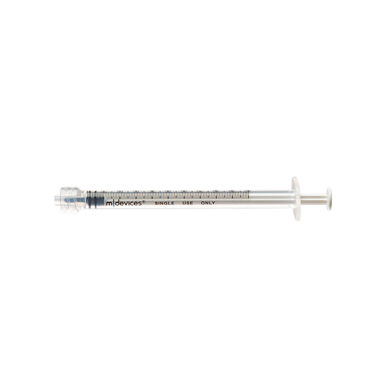 Luer Lock Syringe without Needle - Low Dead Space (Size: 1ml, Quantity: 100 per Carton, Sterile)