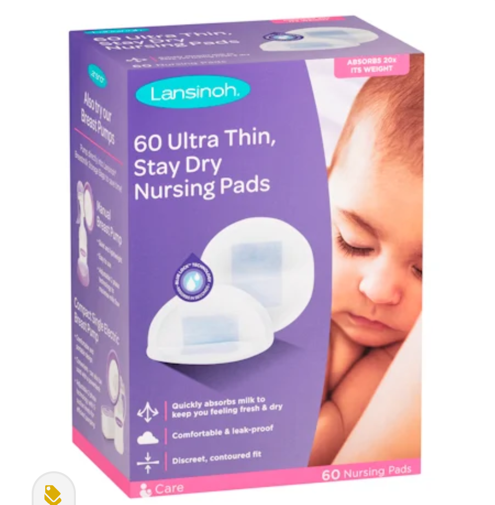 Lansinoh Soft Ultra Thin Super Absorbent Stay Dry Nursing Pads. Pack of 60 Pads.