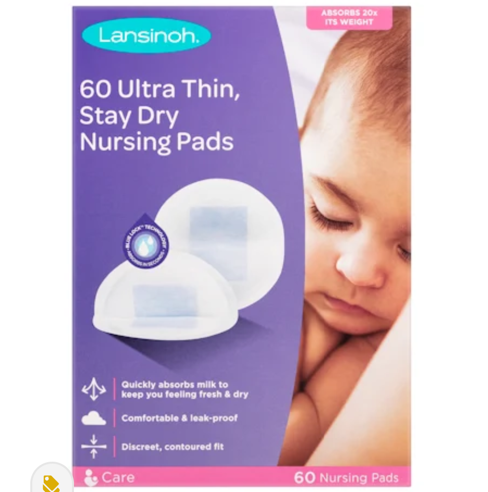 Lansinoh Soft Ultra Thin Super Absorbent Stay Dry Nursing Pads. Pack of 60 Pads.