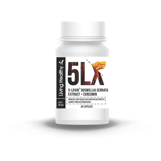 Living Healthy 5-Loxin Boswellia + Curcumin (Pack of 60 Caps)