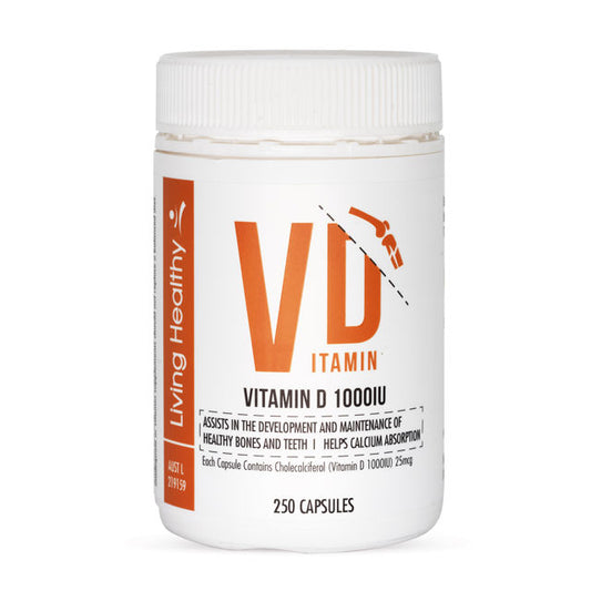 Living Healthy Vitamin D 1000IU (Pack of 250 Caps)