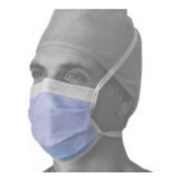 Medline Fliud Resistant Face Mask- Surgical With Ties Level 2 Anti-Fog Cellulose SSP -Pack of 50