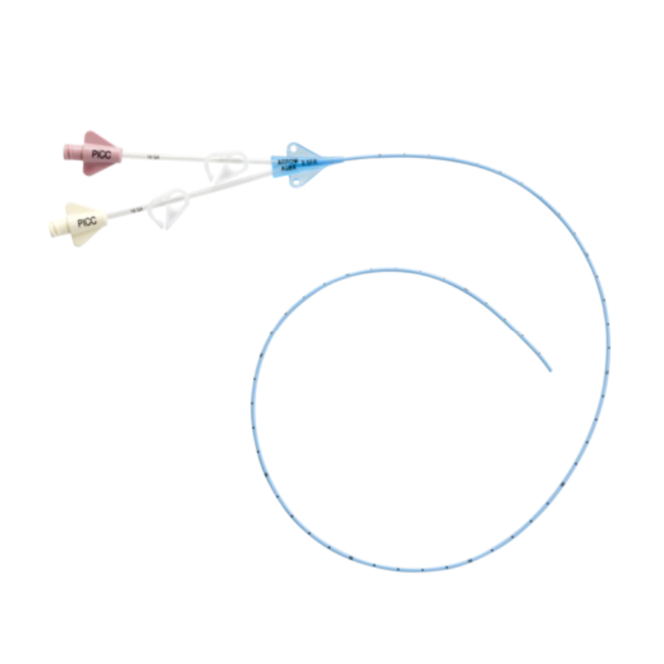 Pressure Injectable Arrowg+ard Blue Advance® Two-Lumen PICC with 80 cm Hydrophilic-Coated Nitinol Guidewire. (Pack of 5)
