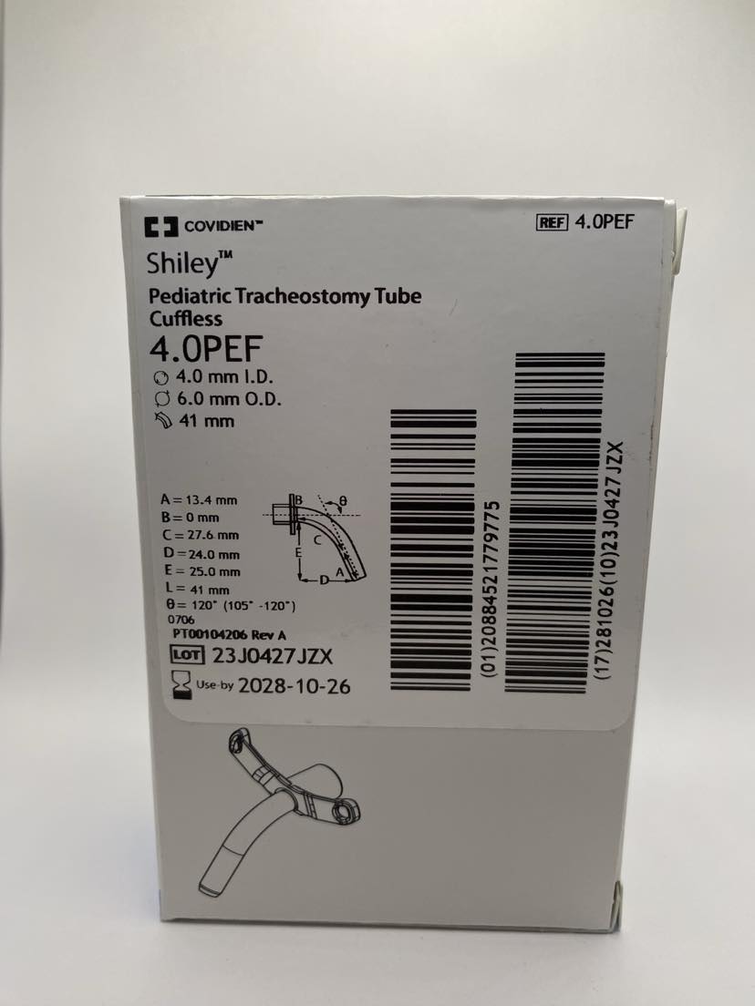 Shiley™ Neonatal and Pediatric Tracheostomy Tubes Cuffless Each.