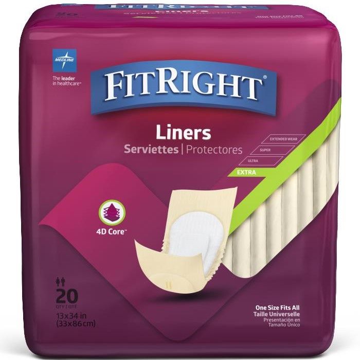 Medline FitRight Liners Extra One Size Fits All (Pack of 20)
