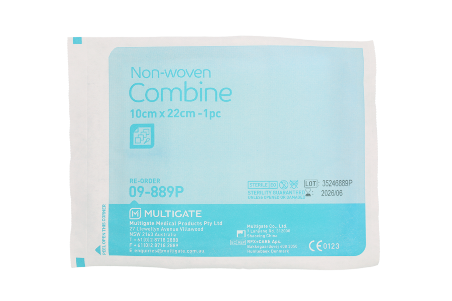 Multigate Non-Woven Combine Dressing (Individually Wrapped) Size: 10cm x 22cm 09-889P