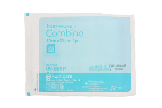 Multigate Non-Woven Combine Dressing (Individually Wrapped) Size: 10cm x 22cm 09-889P