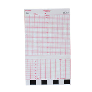 GE Fetal Chart Paper, 50-210 BPM Scaling