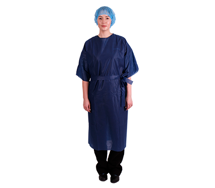 Short Sleeve Patient Gown Navy Blue