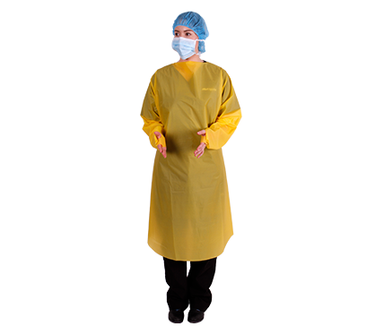 Isolation Gown with Thumb Securement Yellow