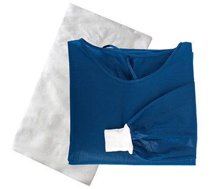 Minor Procedure Gown Pack with 1 Towel Navy Blue