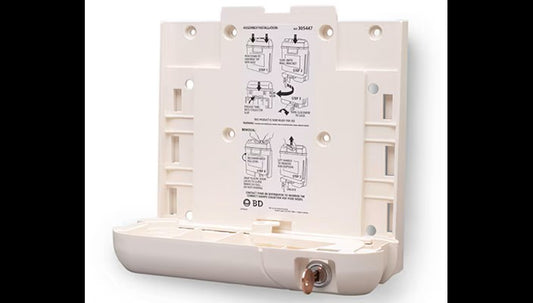 BD® Sharps Container Locking Wall Bracket, 5.4 qt, patient room, light beige Each
