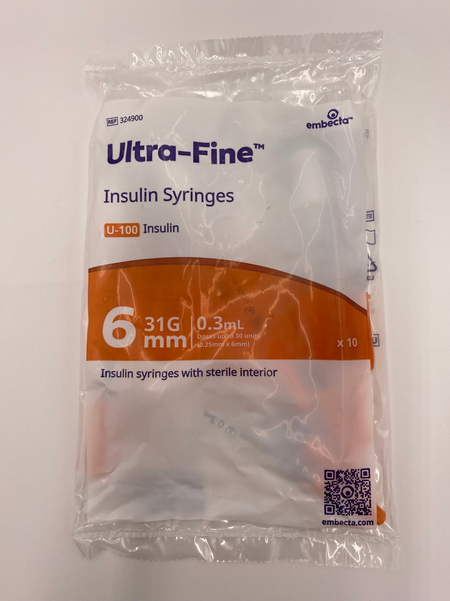 BD - Embecta Ultra-Fine Insulin Syringe 0.3ml, 0.5ml and 1ml Pack of 10