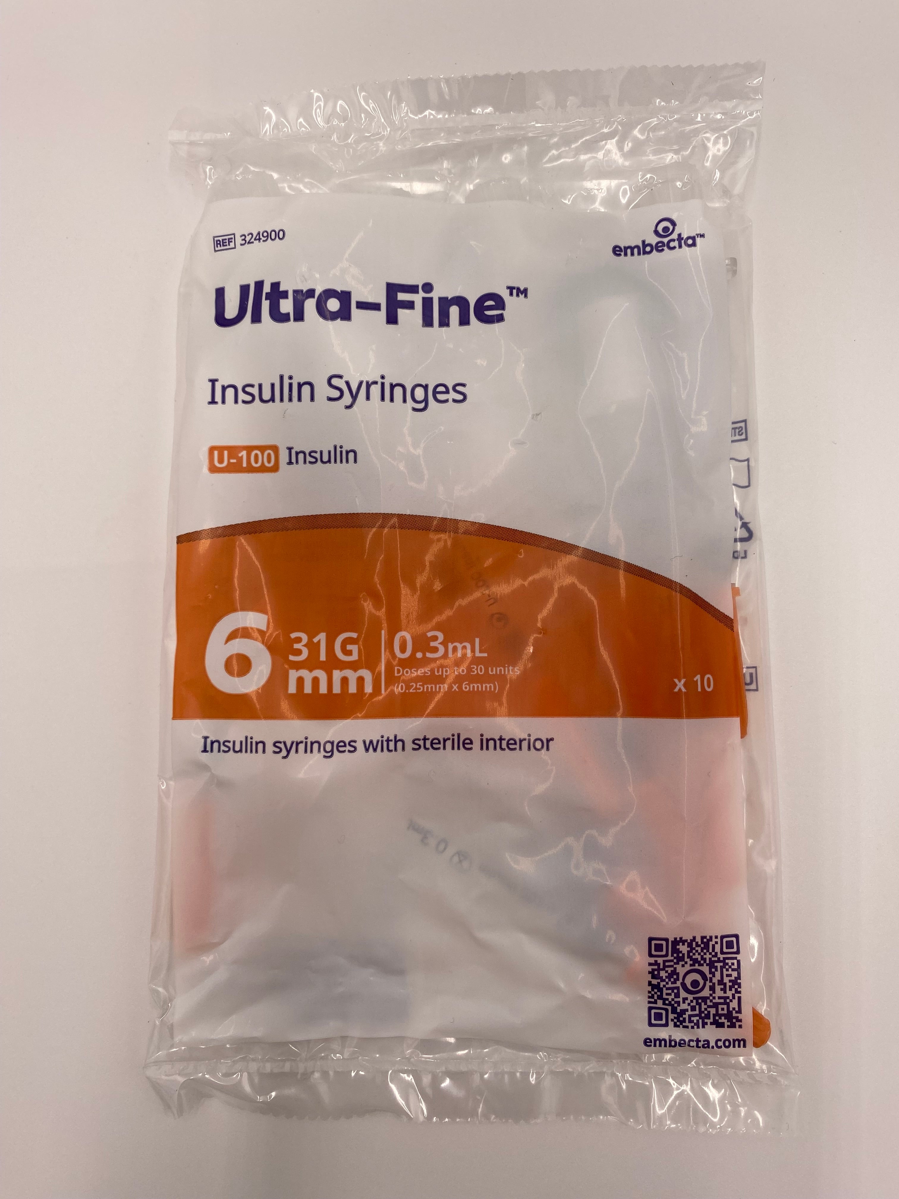 BD - Embecta Ultra-Fine Insulin Syringe 0.3ml, 0.5ml and 1ml Pack of 10