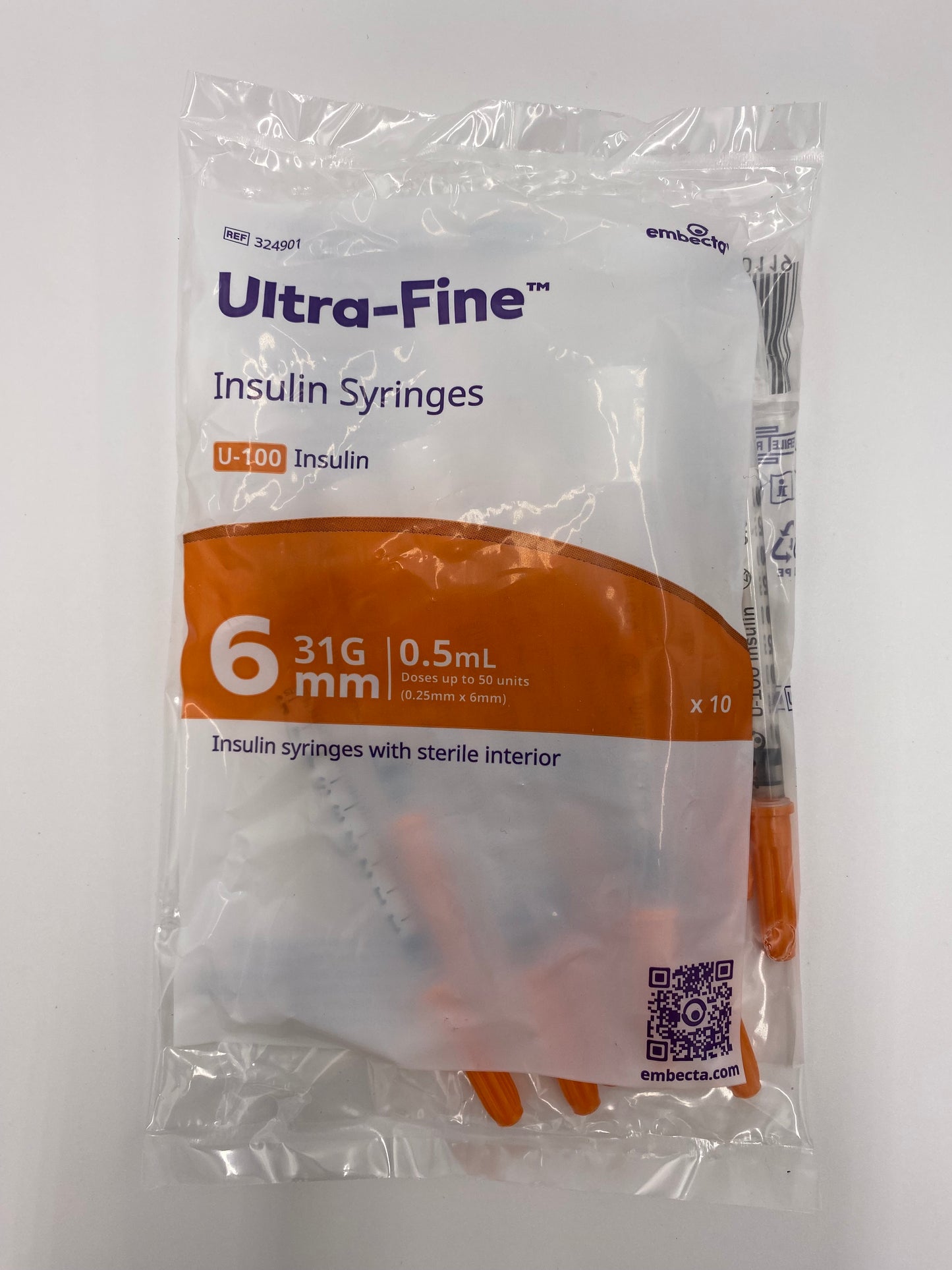 BD - Embecta Ultra-Fine Insulin Syringe 0.3ml, 0.5ml and 1ml Pack of 10