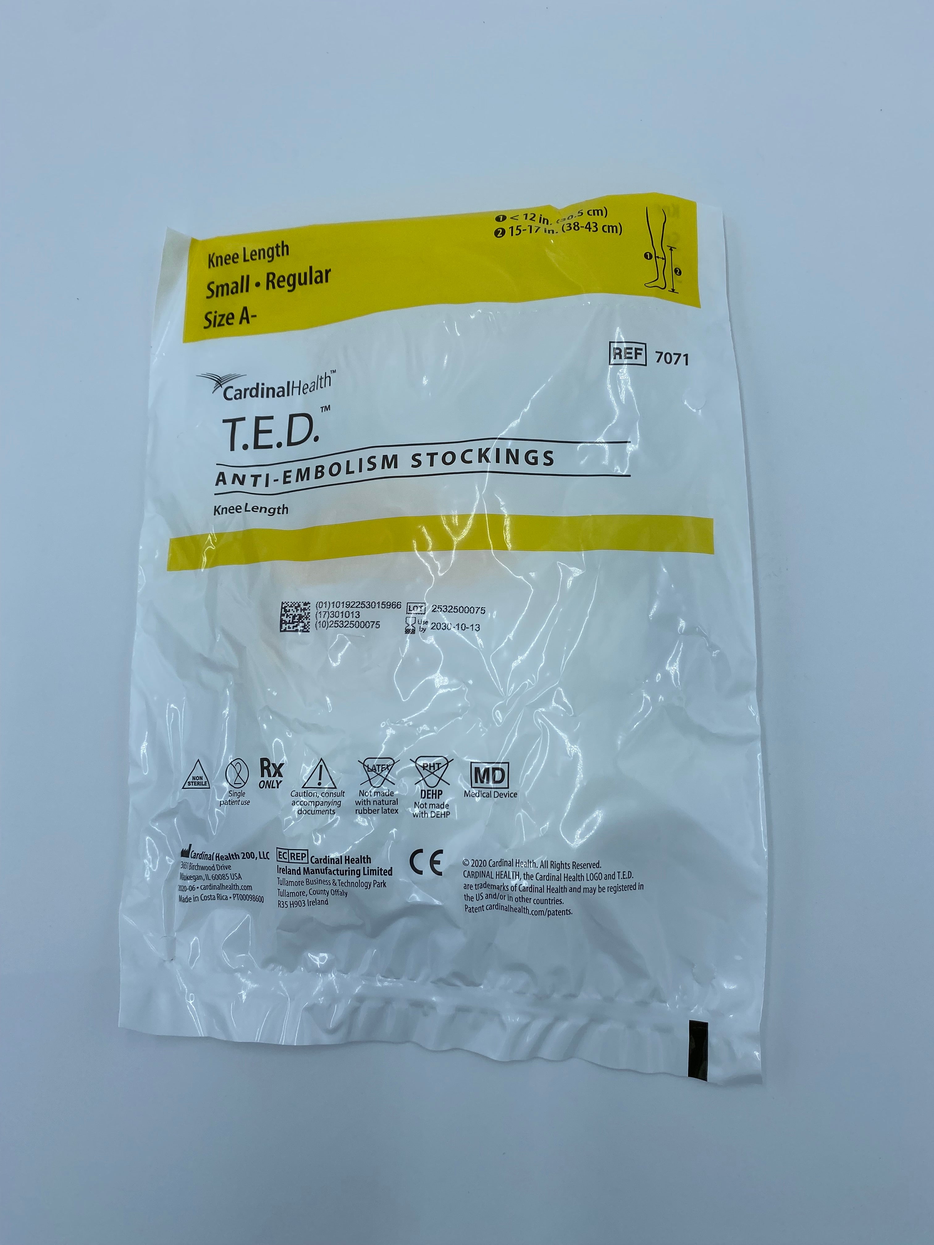 T.E.D.™ Compression Anti-Embolism Stockings 7071 A Small; Regular; Calf < 30.5cm; Length 38-43cm