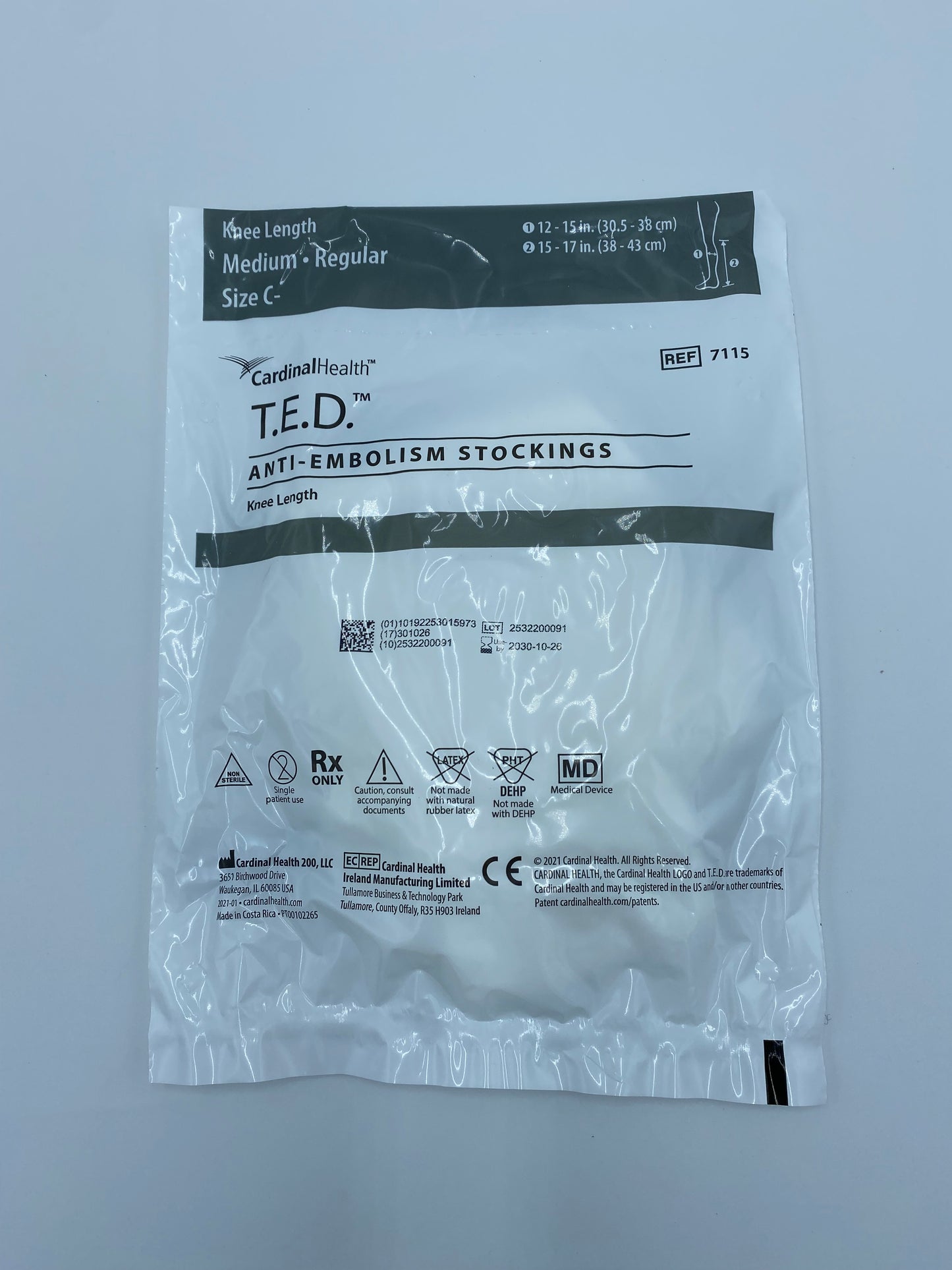 T.E.D.™ Compression Anti-Embolism Stockings 7115 C Medium; Regular; Calf 0.5-38cm; Length 38-43cm