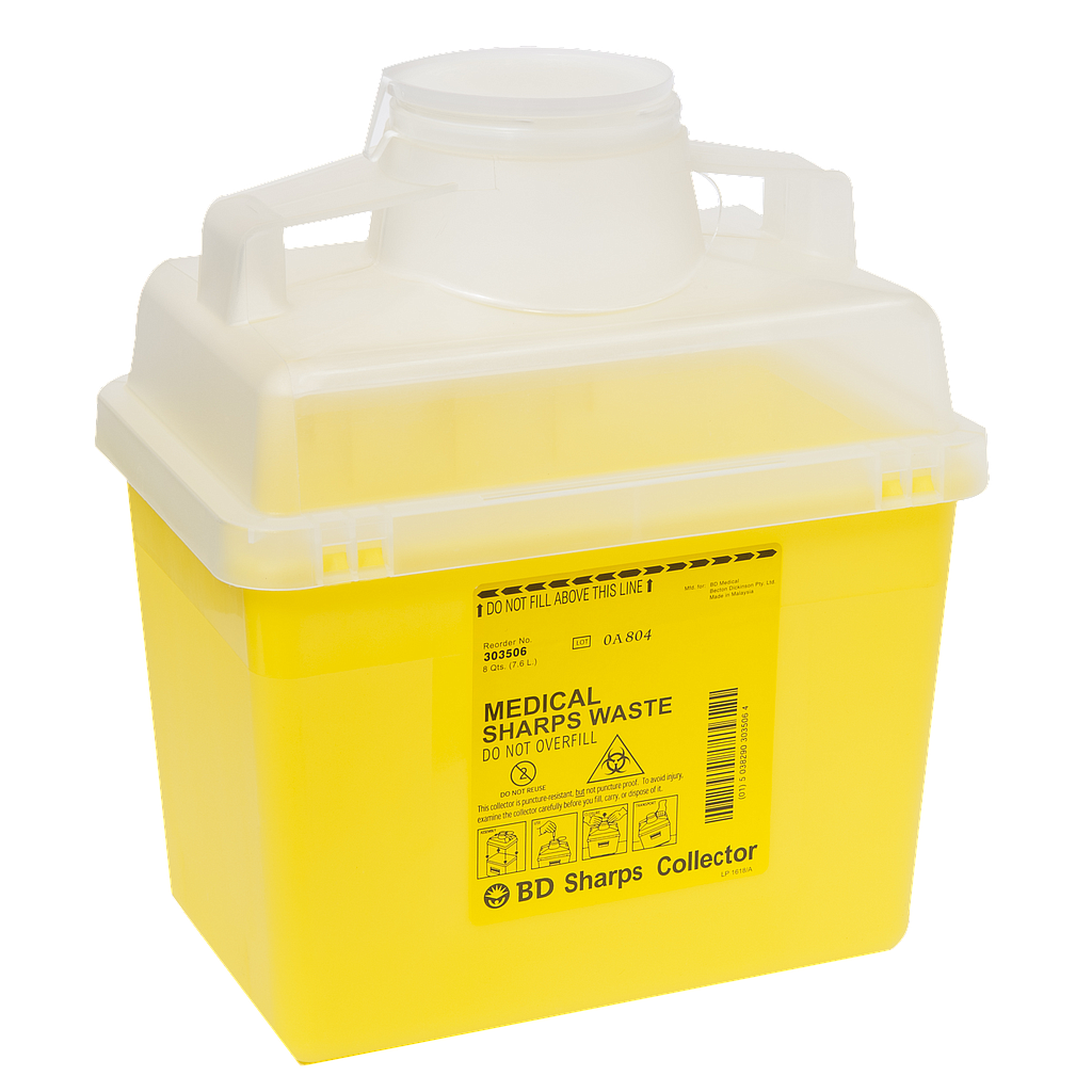 Bd Sharp Coll BD Sharps Collector Yellow (Sizes: 0.87L, 1.4L, 8L, 13.2L, 17L) – Hesed Med