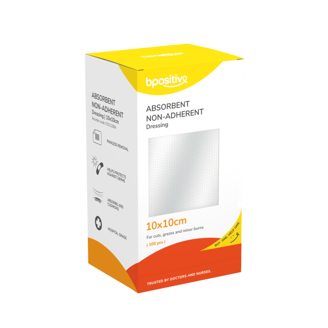 bpositive Absorbent Non-Adhesive Dressing (Size: 5cm x 5cm) BP010105BA