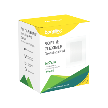 bpositive Island Dressing - Soft & Flexible Dressing + Pad (Size: 4cm x 5cm) BP010604BA