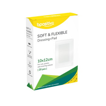 bpositive Island Dressing - Soft & Flexible Dressing + Pad (Size: 10cm x 12cm) BP010620BA