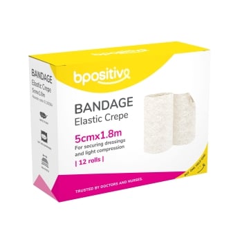 bpositive Crepe Elastic Bandage (Size: 5cm x 1.8m) BP011005BA