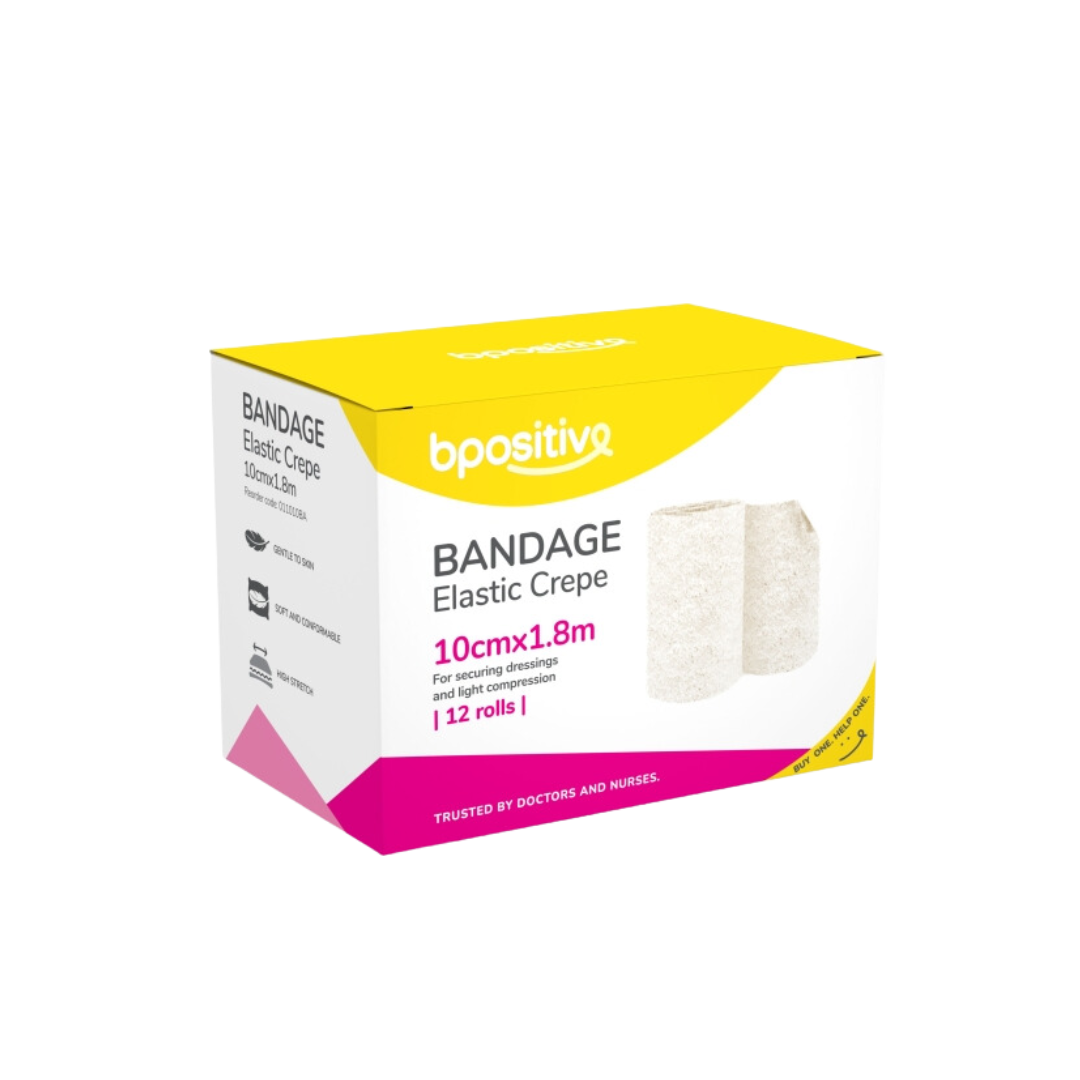 bpositive Crepe Elastic Bandage (Size: 10cm x 1.8m) BP011010BA