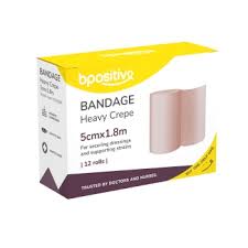 bpositive Crepe Heavy Bandage (Size: 5cm x 1.8m) BP011205BA