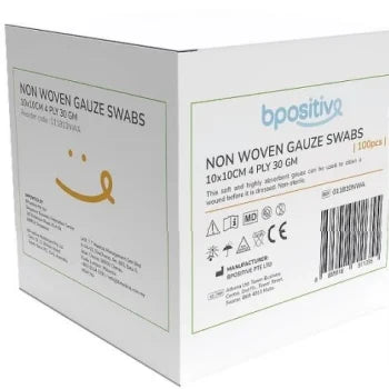 bpositive Non-Woven Gauze Swaps, Non-sterile, 4 ply, 30gm (Size: 5cm x 5cm) BP011805NWA