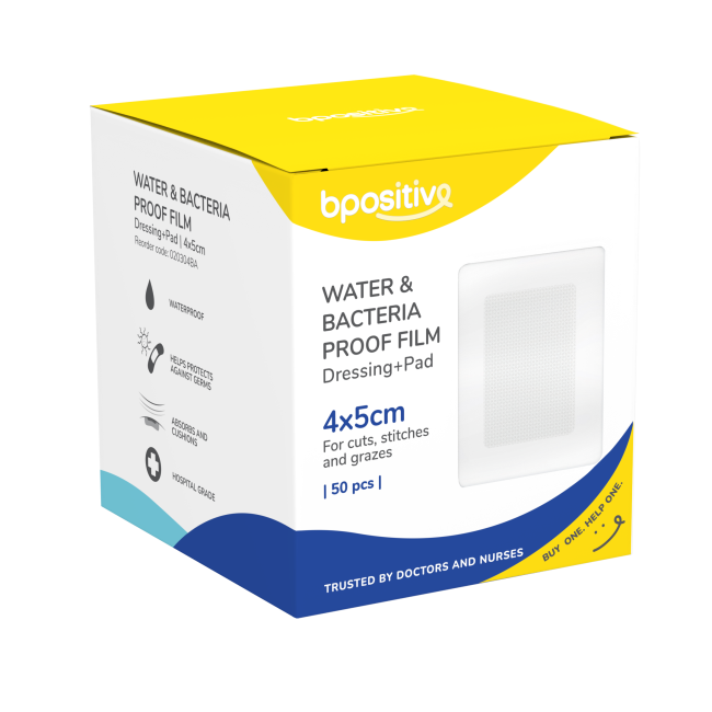 bpositive Waterproof Island Dressing (Size: 4cm x 5cm) BP020304BA