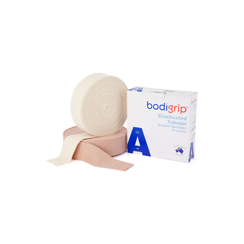 Bodigrip Elasticated Tubular Bandage Size Assorted (Sizes: 4.5cmx10m, 6.5cmX10m, 7.5cmX10m, 8.75cmX10m, 10cmX10m, 12cmX10m, 17.5cmX10m) Each