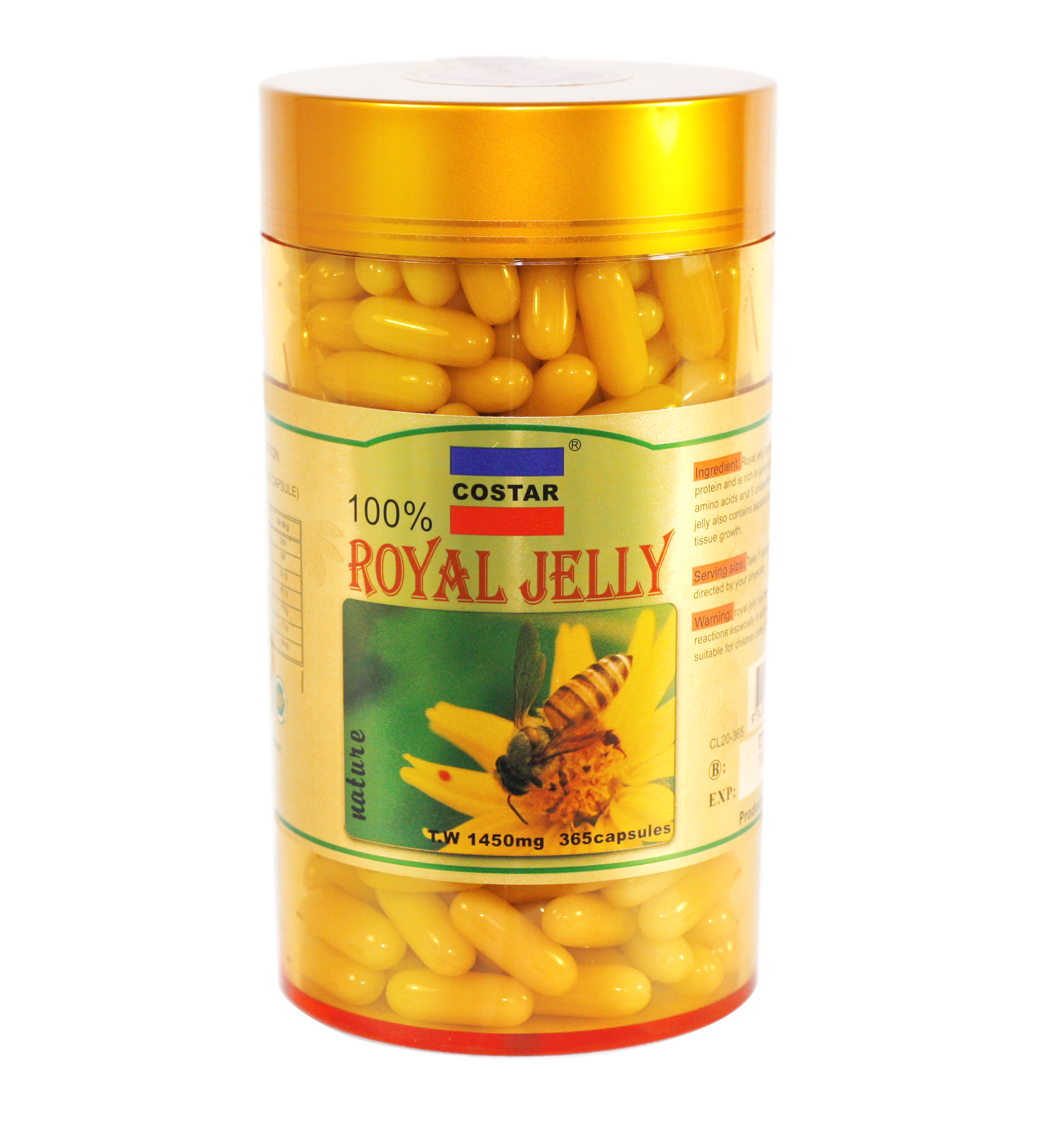 Costar Royal Jelly 1450mg (Pack of 365 Caps) C20G-365