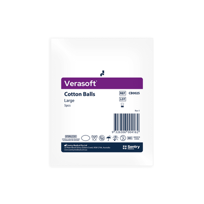 Verasoft Cotton Balls Large Sterile (5pcs) Pack of 50