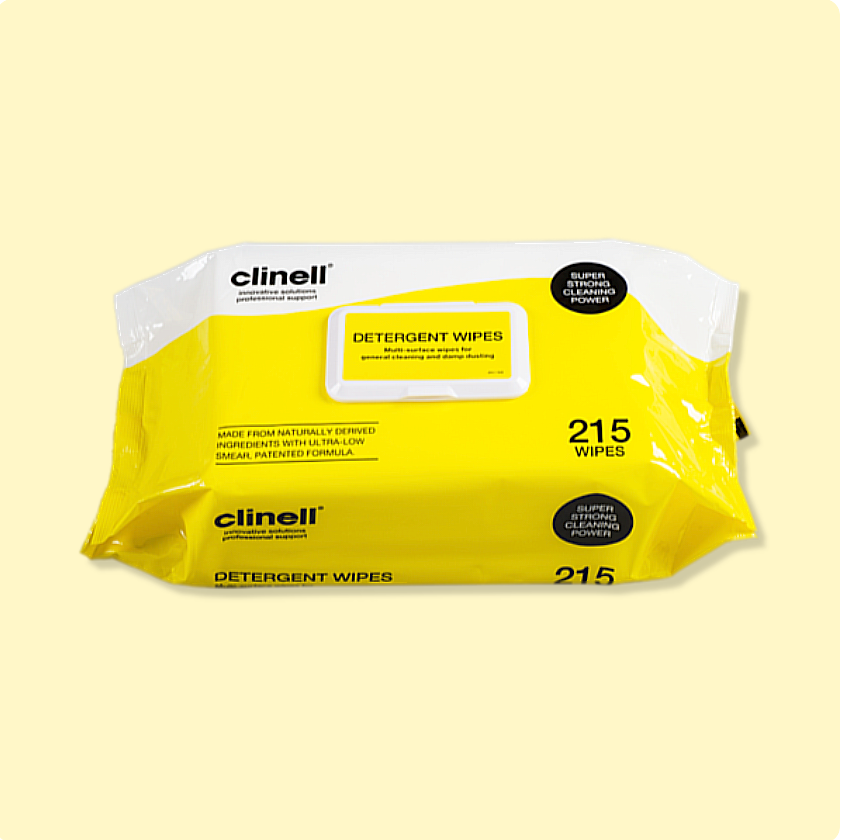 Clinell Detergent Wipes (Quantity: Pack of 125)