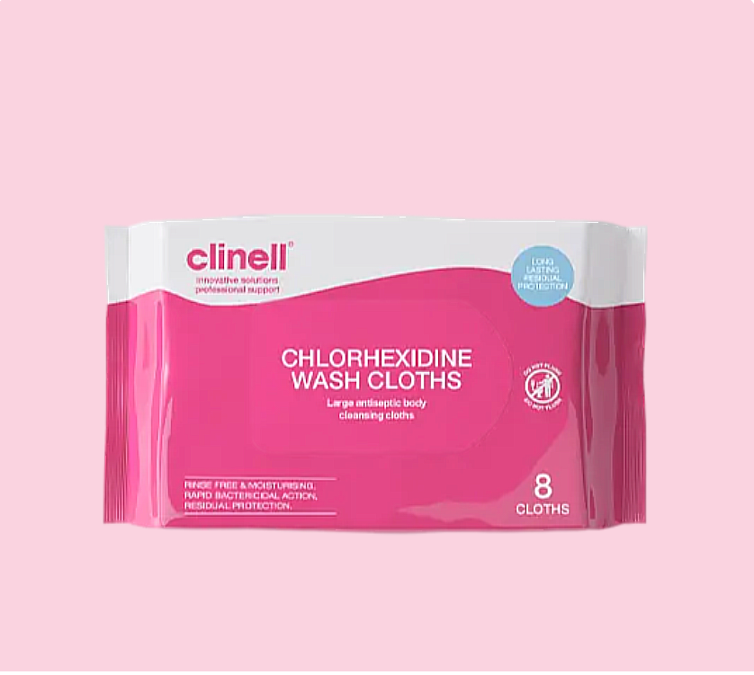 Clinell Chlorhexidine Wash Cloths (Quantity: Pack of 8)