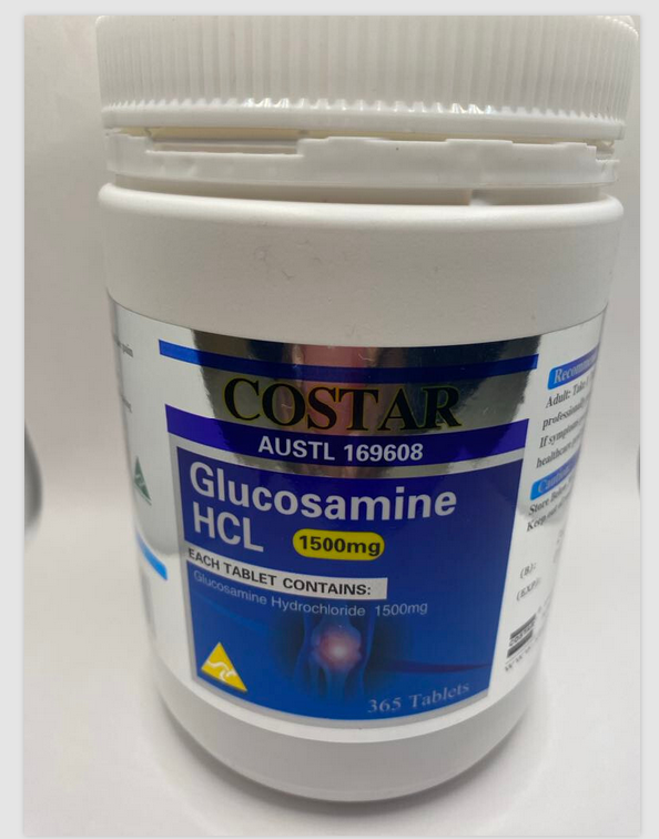 Costar Glucosamine Hydrochloride 1500mg (Pack of 100 and 365 Tabs)
