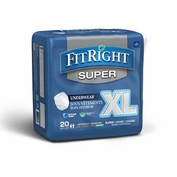 Medline FitRight Super Underwear – Pull Up Pant X-Large, 56–68" (142–173 cm) FIT33600A