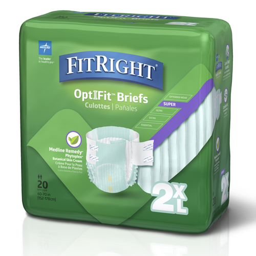 Medline FitRight Super Incontinence Briefs with Remedy Phytoplex Tab Style