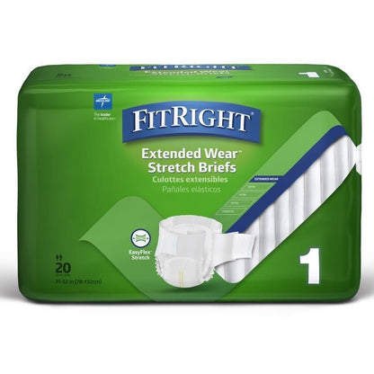 Medline FitRight Extended Wear™ Stretch Brief, Size 1, 31–52" (79–132 cm) FREW1