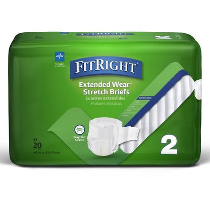 Medline FitRight Extended Wear™ Stretch Brief, Size 2, 40–70" (102–178 cm) FREW2