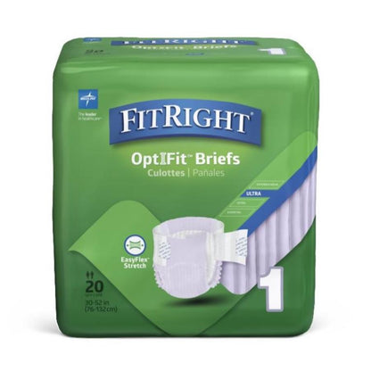 Medline Fitright Ultra Stretch Briefs, Size 1, 30–52" (76–132 cm) FRSU1